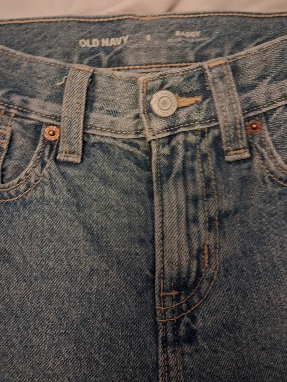 Old Navy Boys Jeans 2 Pairs Size 8 Black And Blue Black Super Baggy Blue Baggy